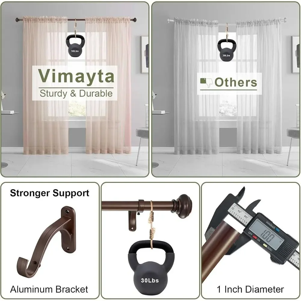 Vimayta‎ Adjustable Curtain Rod 36-72